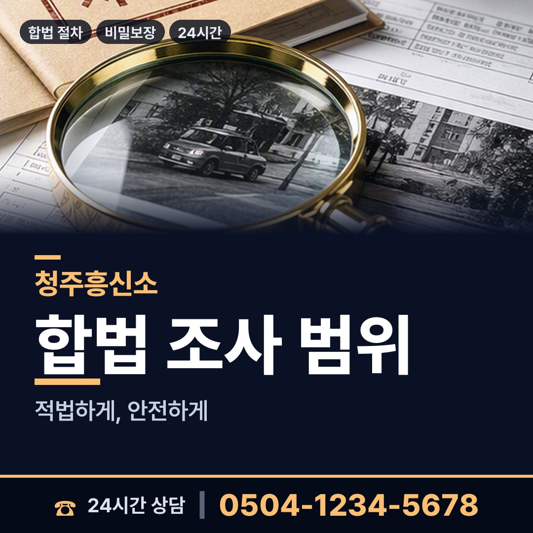 청주 옥산면 흥신소의뢰 상담 안내